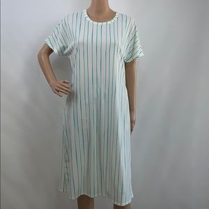 LULAROE green striped green dress. Size M